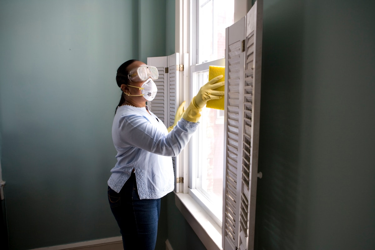 Professional pest control treatment at a commercial facility